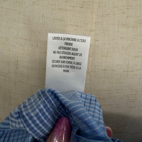 Robert Graham Woven Button Front Long Sleeve Kings Valley Light Blue Shirt M - Picture 7 of 8